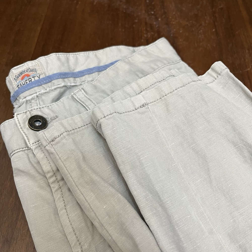 Faherty Movement Pants Men's 29x32 Gray Organic Cotton Stretch Casual
